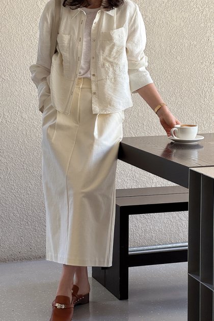 Foren pintuck skirt