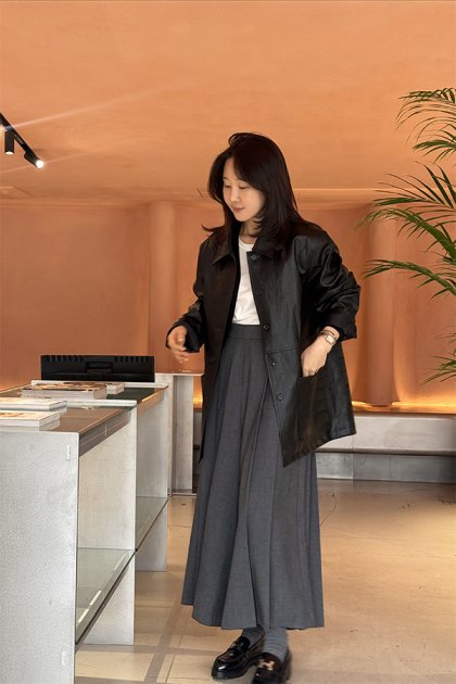 holic 4708 pleated banding slacks
