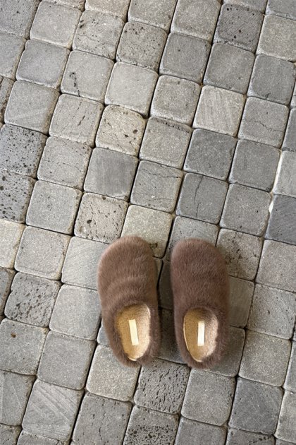 Montmart fur mule slippers