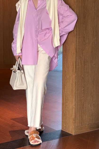 holic 4894 cream cutting pants