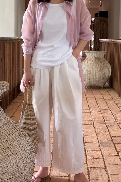 holic 4839 banding wide pants