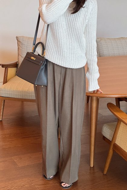 holic 5113 Banded Pintuck Slacks
