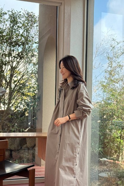 Foil shirt dress