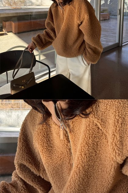 Teber Boucl Zip-up