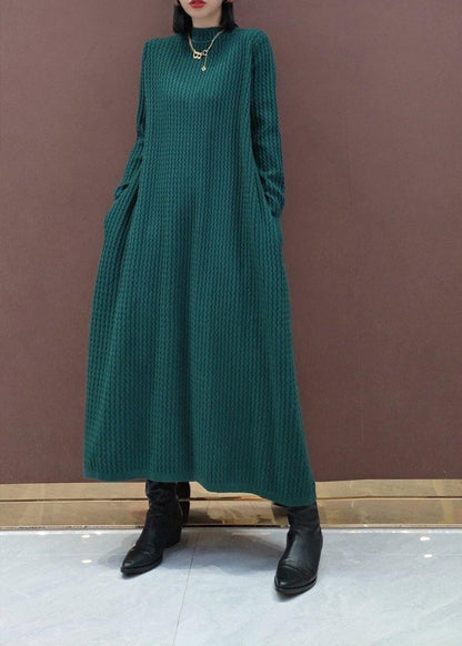 厚手 オーバーサイズ Oネック セーターワンピース ヴィンテージ風 ユニーク（面白い）ニットワンピース