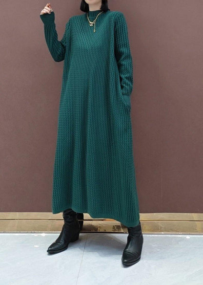 厚手 オーバーサイズ Oネック セーターワンピース ヴィンテージ風 ユニーク（面白い）ニットワンピース